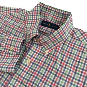 Ralph‎ Lauren Men’s XL Multicolor Gingham Check Long Sleeve Button Down Shirt